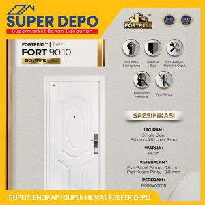 (C) FORTRESS FORT SINGLE DOOR 90.10 WHITE KANAN 90X210X5CM