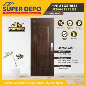 (C) FORTRESS URBAN SINGLE DOOR 90.05 URAT KAYU 90X210X5CM