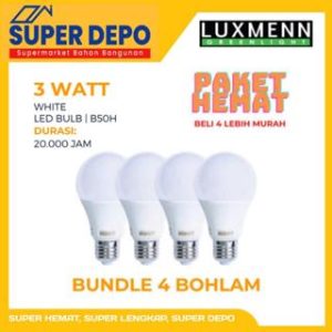 LUXMENN LUX-B50H/3W ( PAKET HEMAT ) 4 PCS WHITE