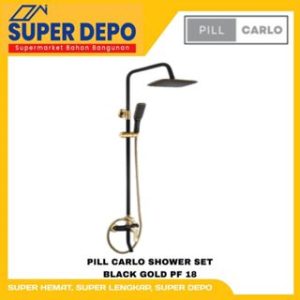 SHOWER PILL CARLO TIANG SHOWER SET BLACK GOLD PF. 18